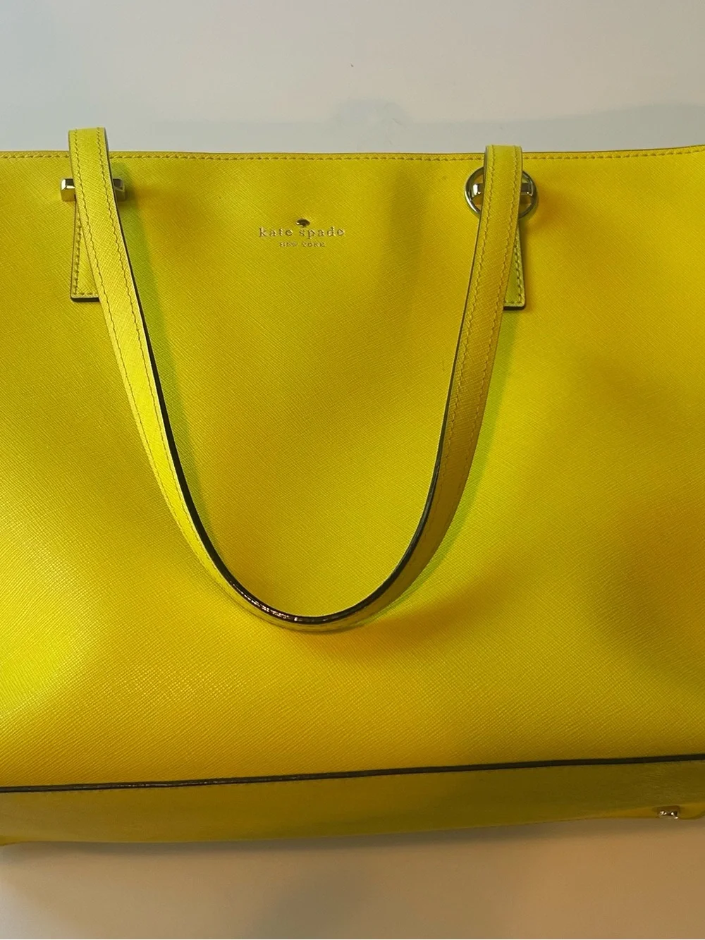 kate spade Lemon Yellow Saffiano Leather Tote
